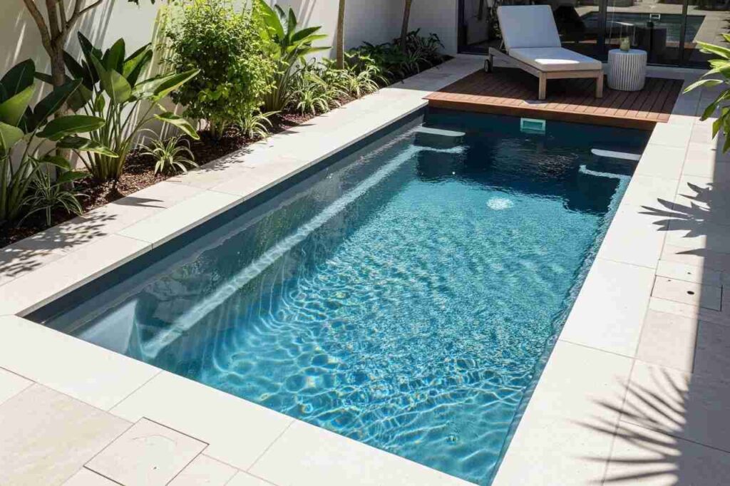 fibreglass plunge pool in sydney backyard