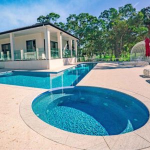 Luxury concrete swimming pool in Sydney